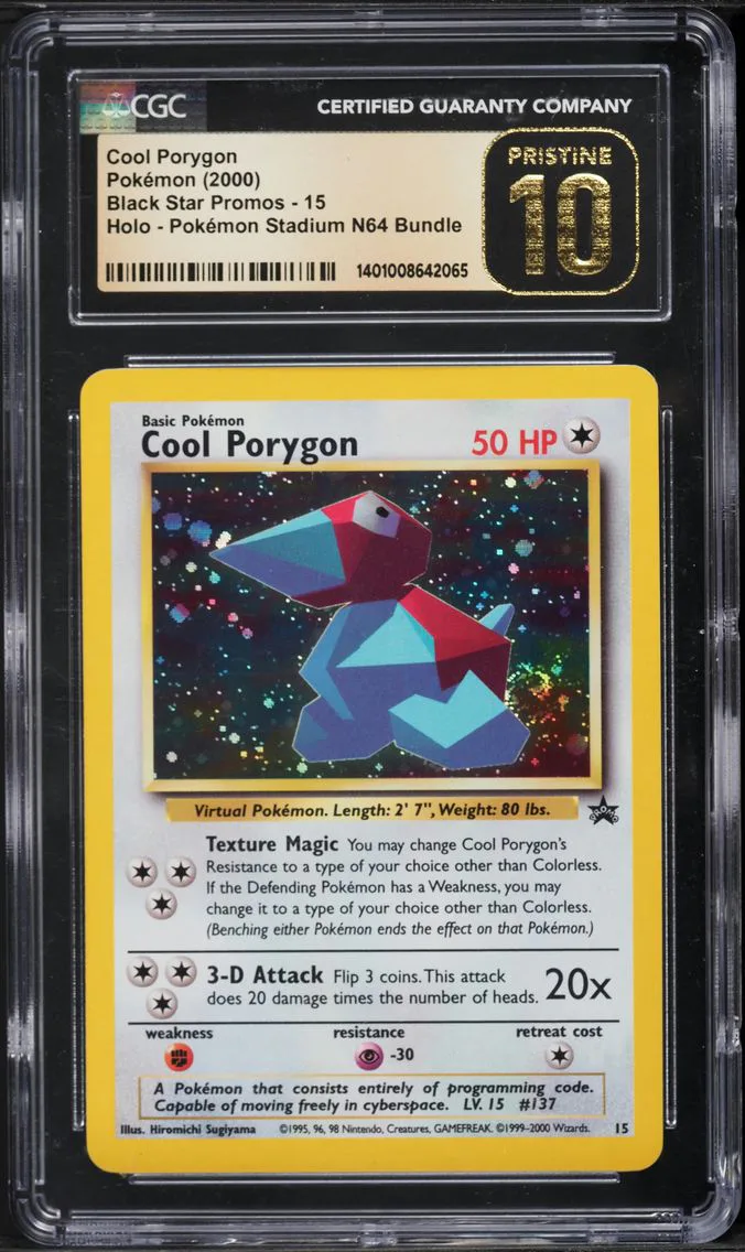 2000 #15 Cool Porygon-Holo CGC 10 Pristine Promo Black Star Pokemon