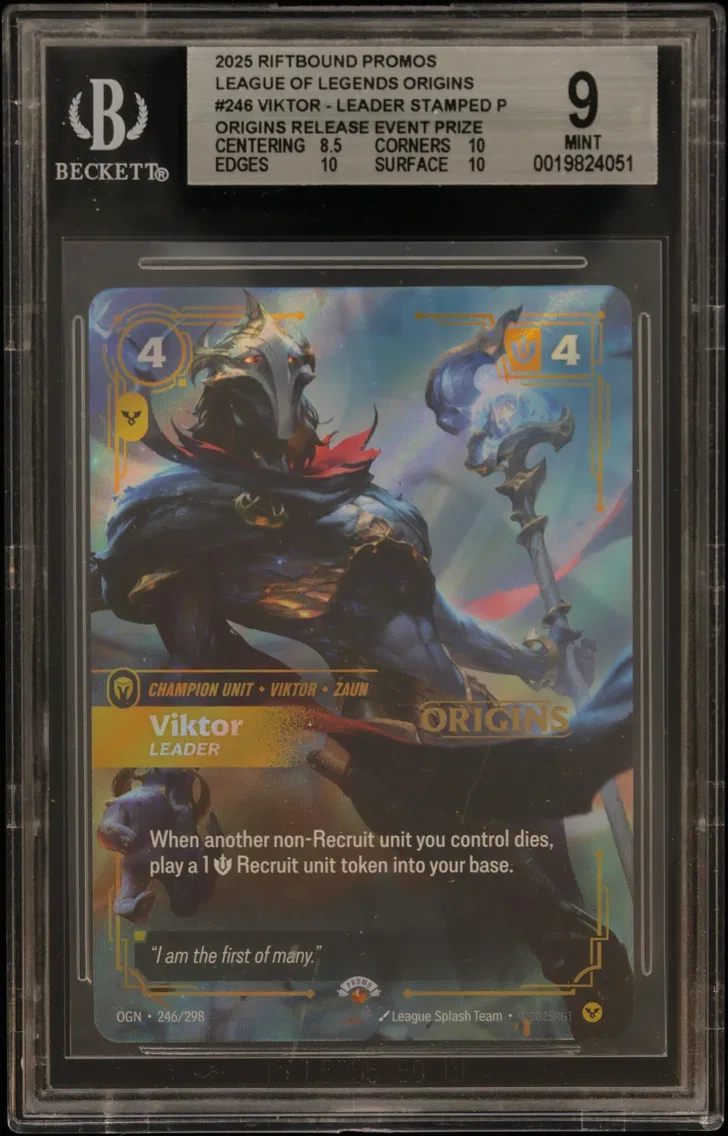 2025 #246 Viktor - Leader STAMP P/(Origins Release Event Prize Pack) BGS 9 Riftbound: League of Legends TCG Origins Promos