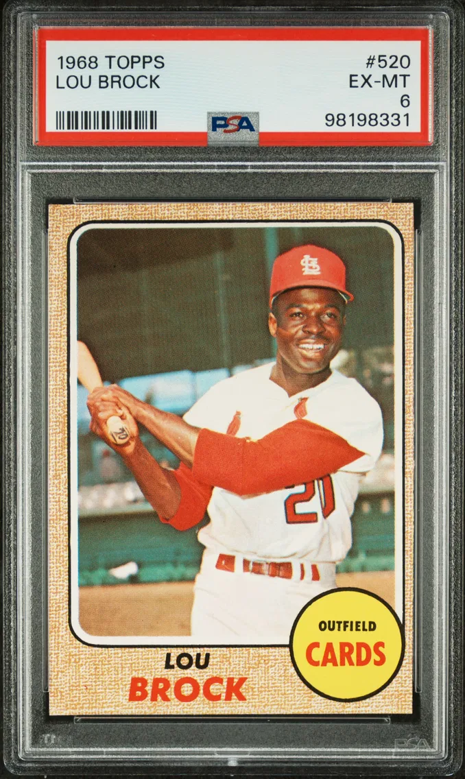 1968 #520 Lou Brock PSA 6 Topps