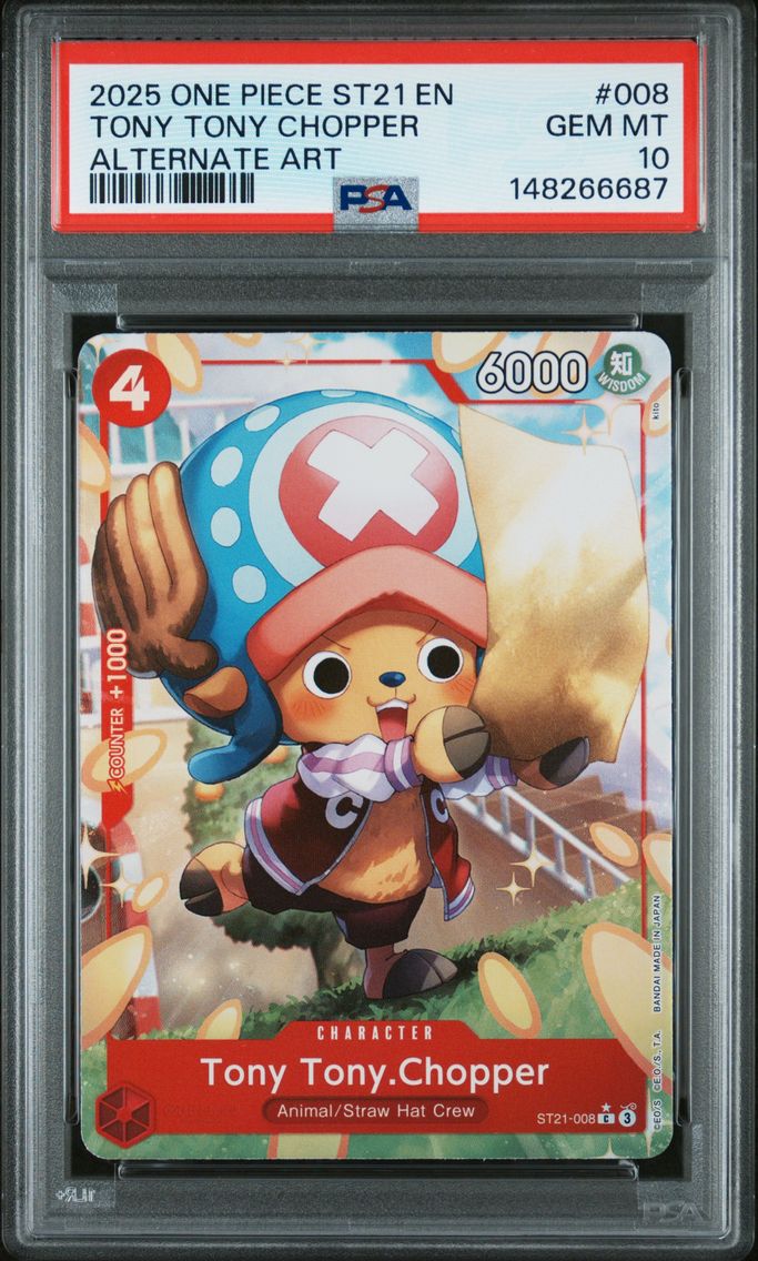 2025 #008 Tony Tony Chopper PSA 10 One Piece Starter Deck ST21-EX Gear 5