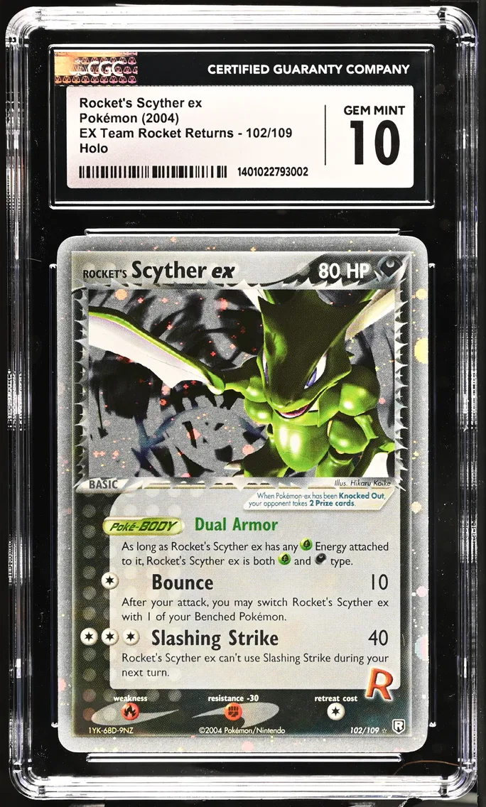 2004 #102 Rocket's Scyther ex CGC 10 EX Team Rocket Returns - English