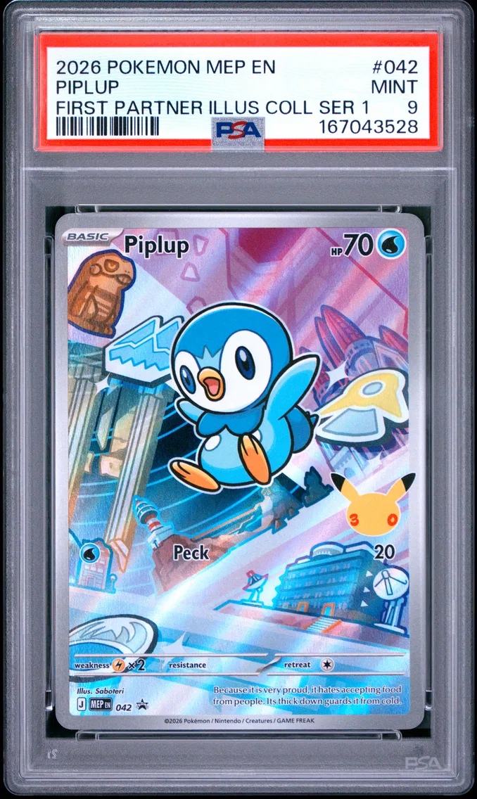 2026 #042 Piplup PSA 9 Mep EN-Me Black Star Promo