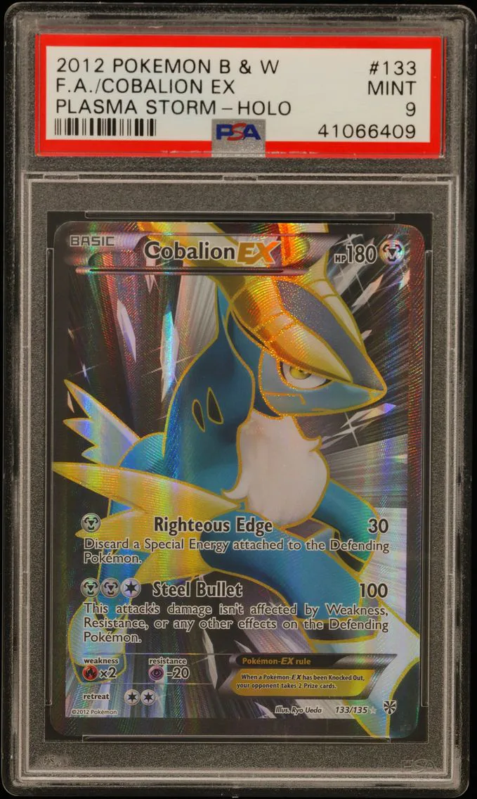 2013 #133 Full Art/Cobalion EX PSA 9 Black & White Plasma Storm