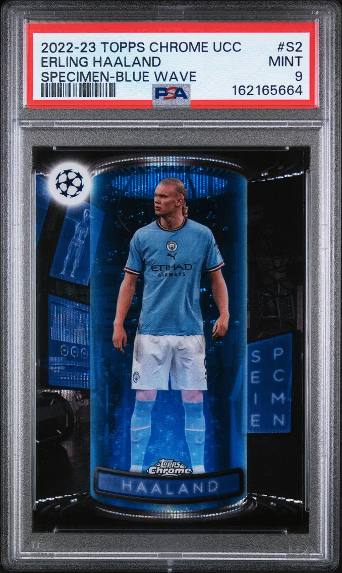 2022 #S2 Erling Haaland PSA 9 Topps Chrome UEFA Club Competitions Specimen