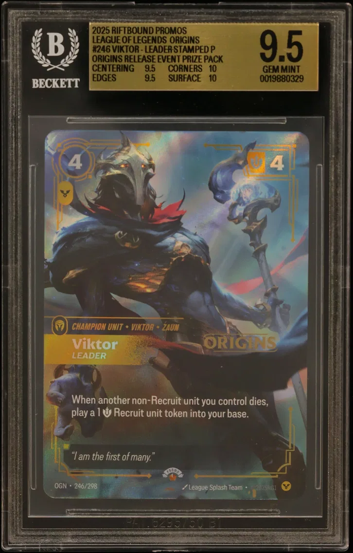 2025 #246 Viktor - Leader STAMP P/(Origins Release Event Prize Pack) BGS 9.5 Riftbound: League of Legends TCG Origins Promos