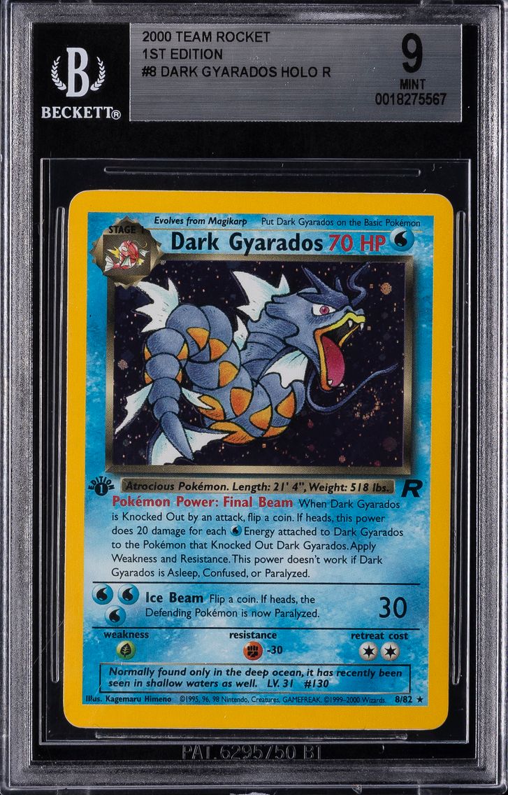 2000 #8 Dark Gyarados-Holo 1st Edition BGS 9 Rocket Pokemon