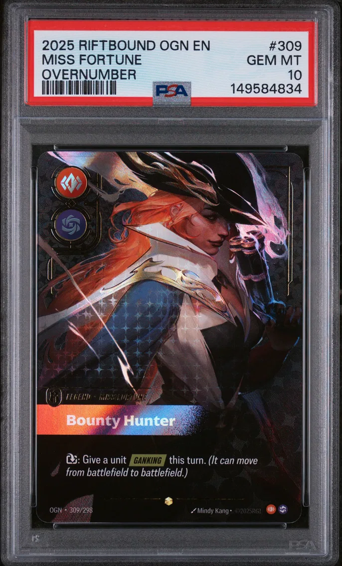 2025 #309 Miss Fortune - Bounty Hunter PSA 10 Riftbound: League of Legends Ogn-Origins