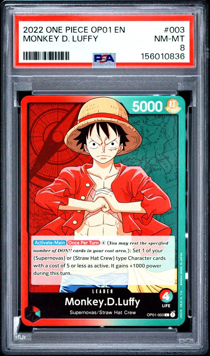 2022 #003 Monkey D. Luffy PSA 8 One Piece OP01-Romance Dawn