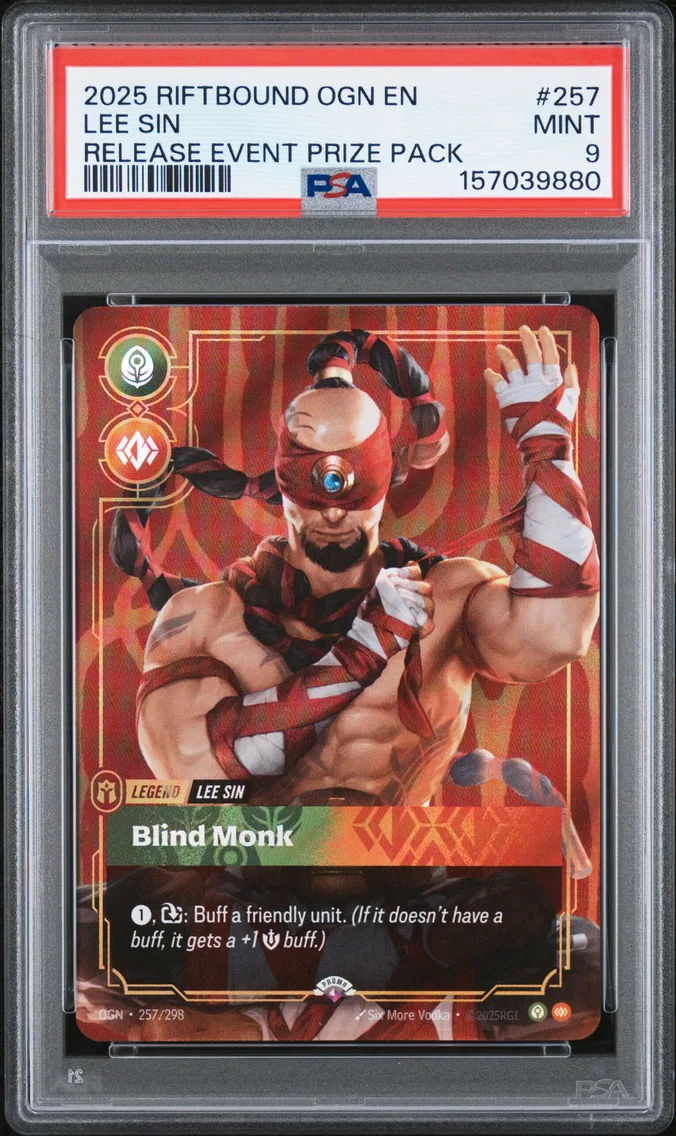 2025 #257 Lee Sin - Blind Monk PSA 9 Riftbound: League of Legends Ogn-Origins