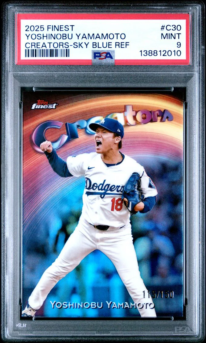2025 #C30 Yoshinobu Yamamoto PSA 9 Topps Finest Creators