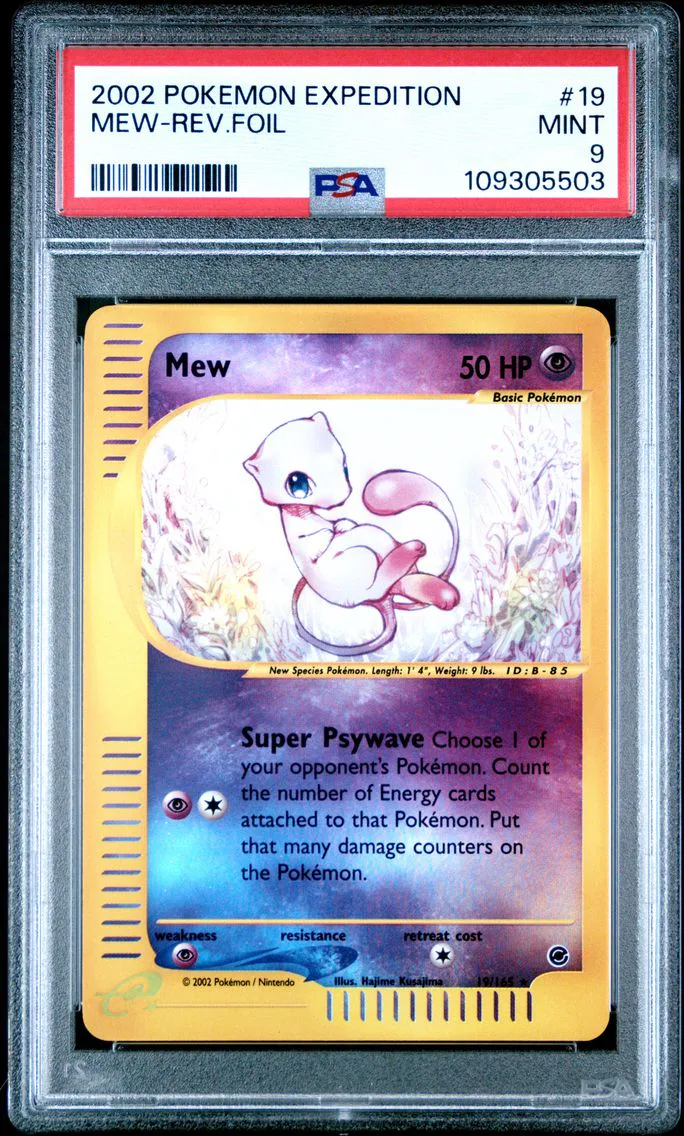 2002 #19 Mew-Reverse Foil PSA 9 Expedition Pokemon