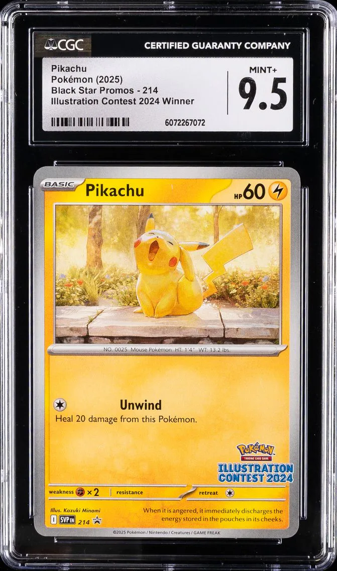 2025 #214 Pikachu CGC 9.5 Svp EN-SV Black Star Promo Pokemon