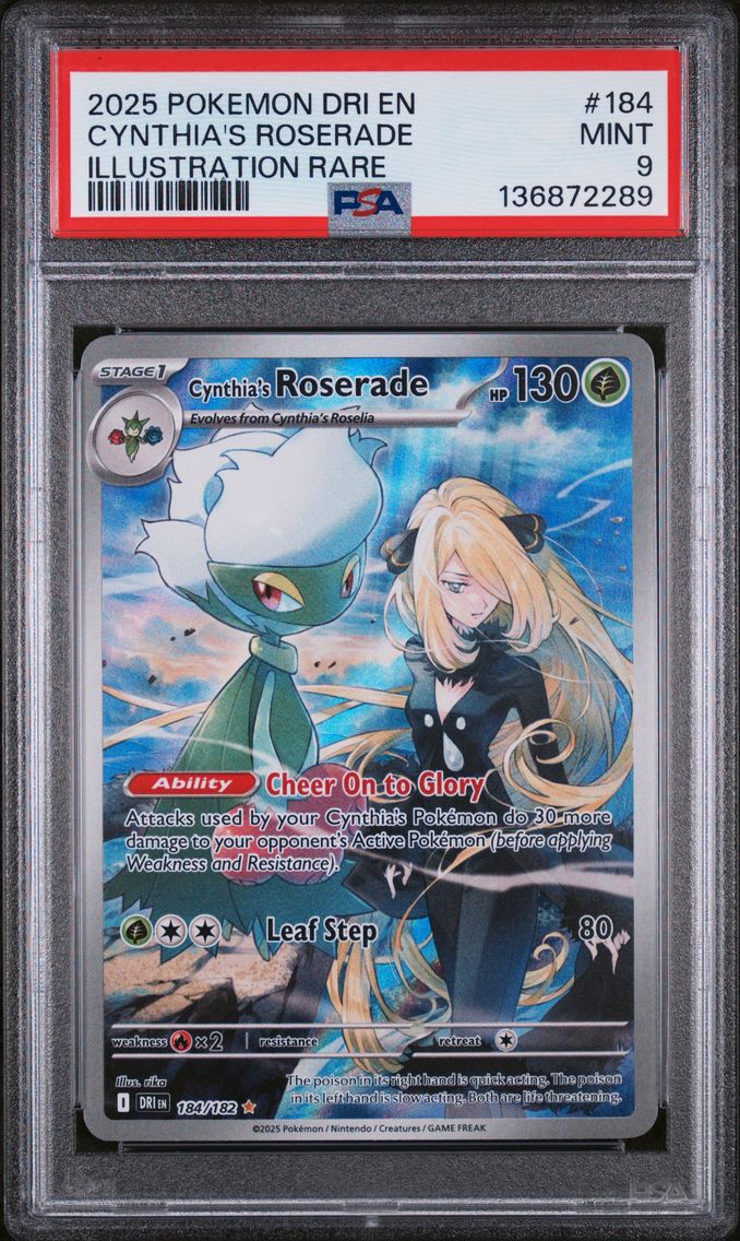 2025 #184 Cynthia's Roserade PSA 9 Dri EN-Destined Rivals