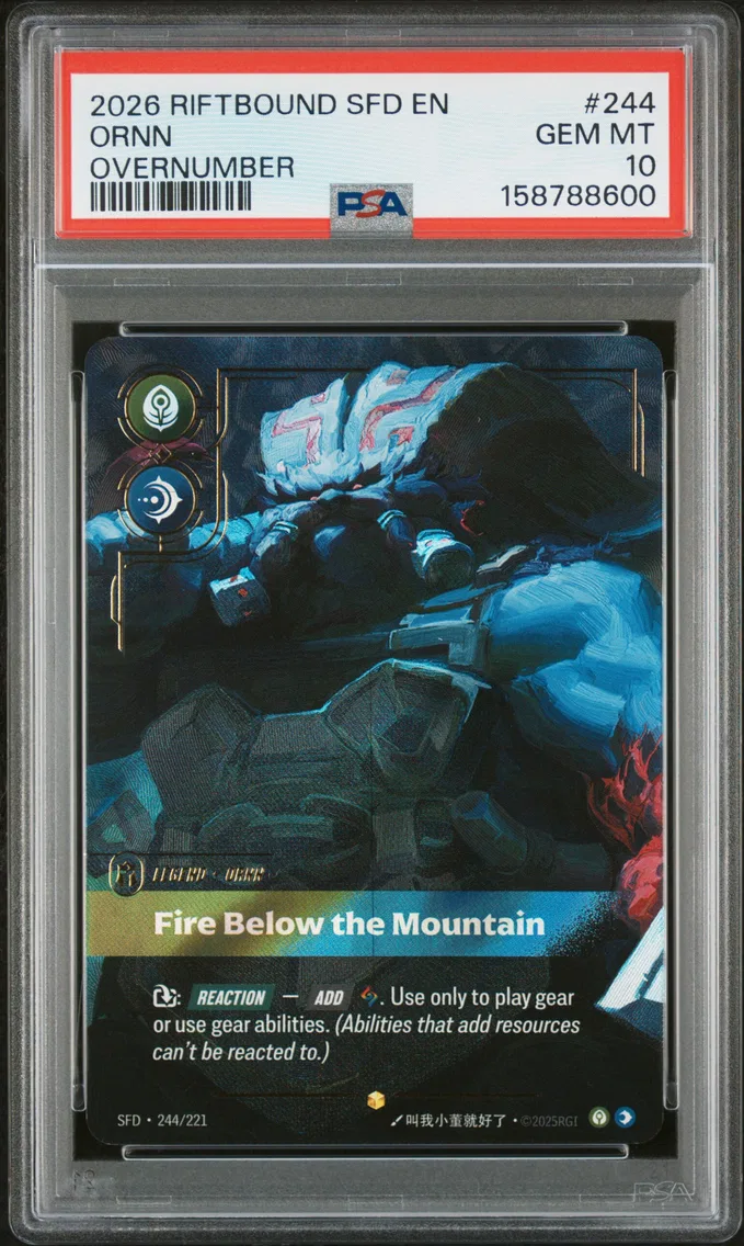 2026 #244 Ornn - Fire Below the Mountain PSA 10 Riftbound: League of Legends Sfd-Spiritforged