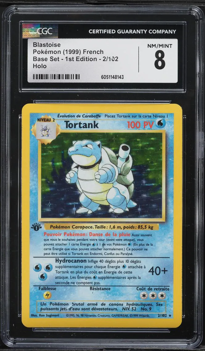 1999 #2 Blastoise CGC 8 Base Set - 1st Edition - French Pokemon