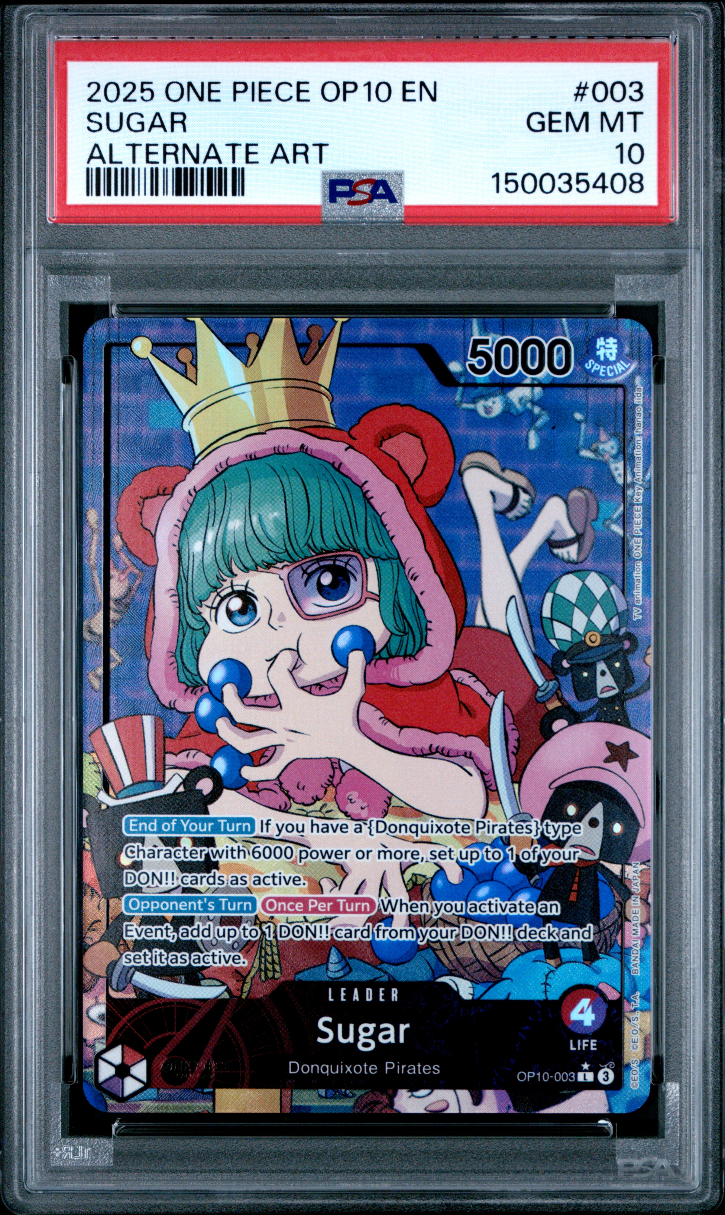 2025 #003 Sugar PSA 10 One Piece Op10-Royal Blood