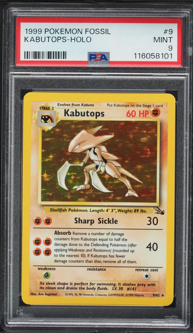 1999 #9 Kabutops-Holo PSA 9 Foss