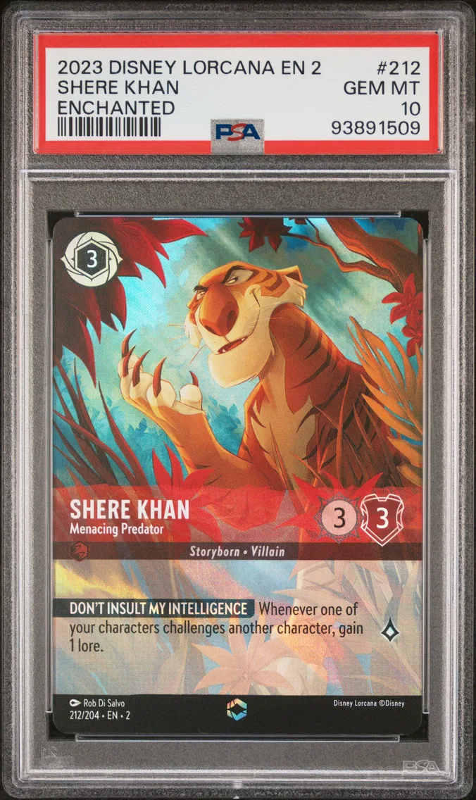 2023 #212 Shere Khan - Menacing Predator PSA 10 Disney Lorcana EN 2-Rise of the Floodborn