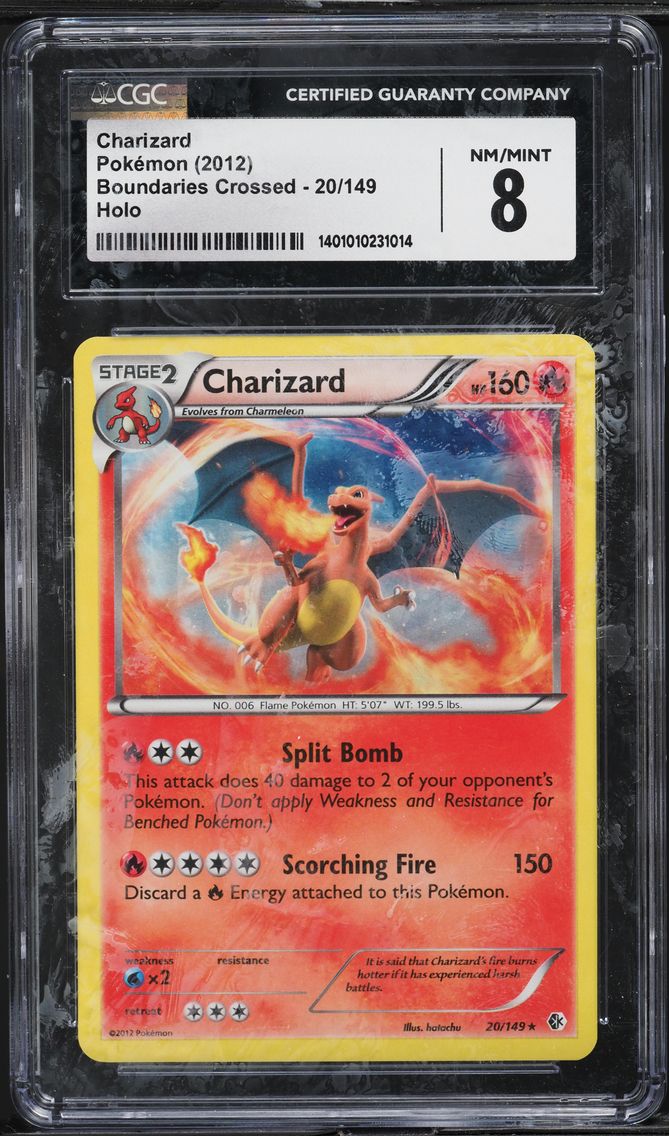 2012 #20 Charizard-Holo CGC 8 Black & White Boundaries Crossed Pokemon