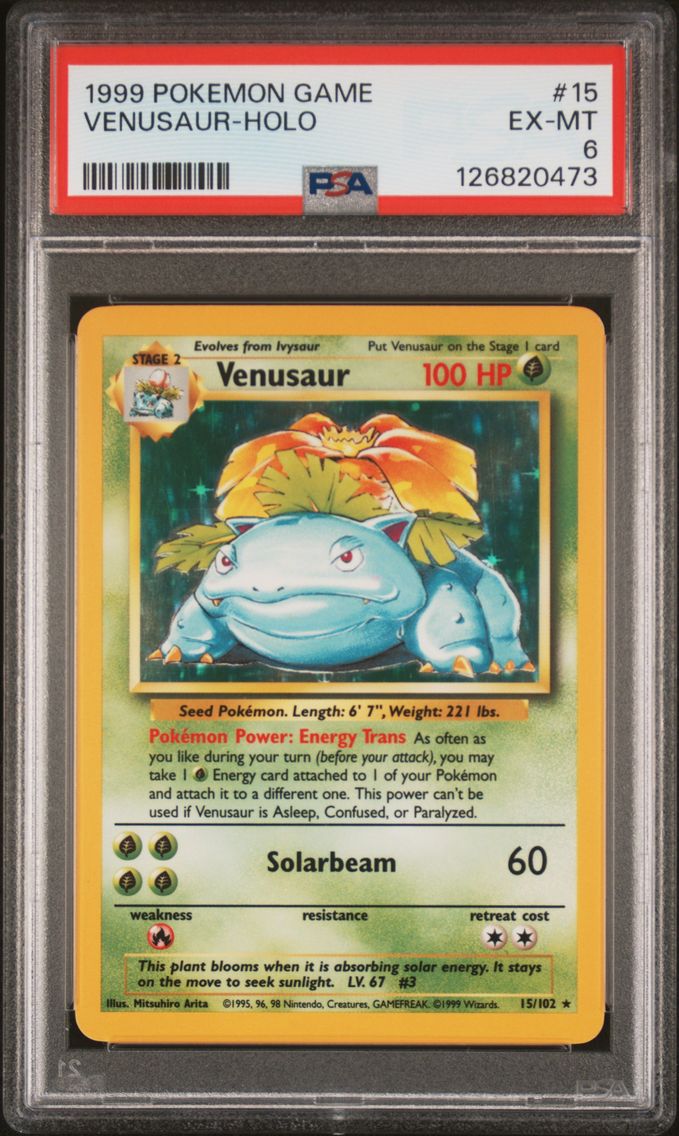1999 #15 Venusaur-Holo PSA 6 Game Pokemon