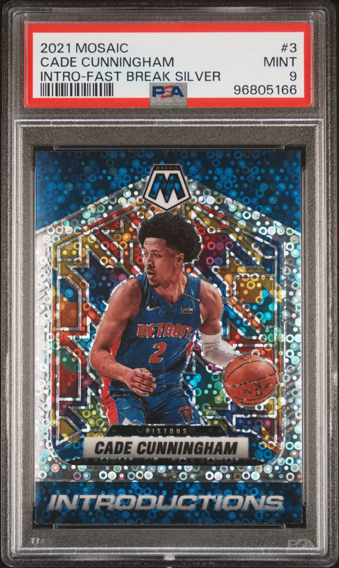2021 #3 Cade Cunningham PSA 9 Panini Mosaic Introductions