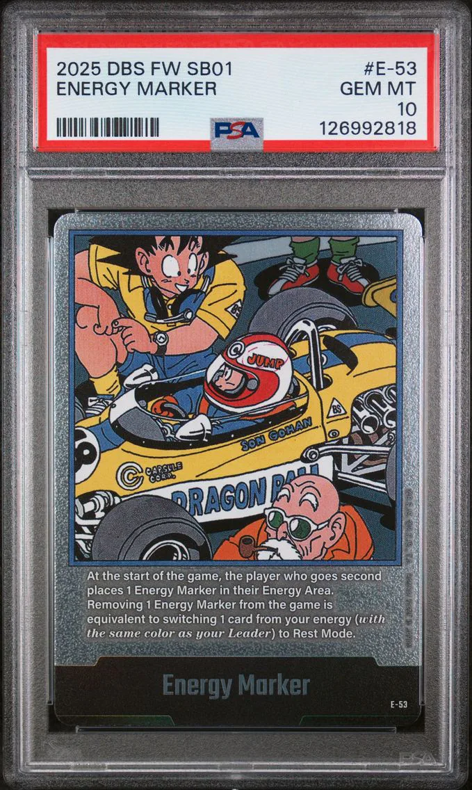 2025 #E-53 Energy Marker PSA 10 Dragon Ball Super Card Game Fusion World Manga Booster 01
