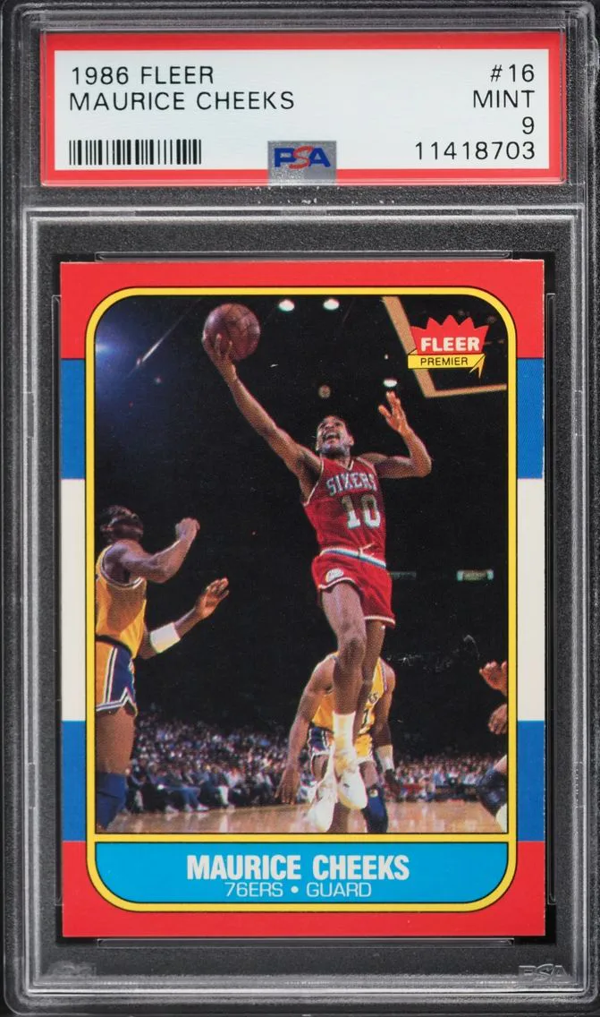 1986 Fleer Basketball Maurice Cheeks #16 PSA 9 MINT