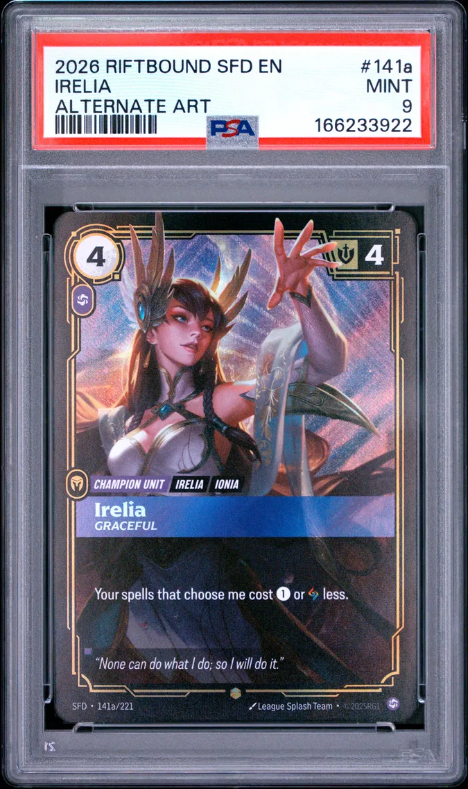 2026 #141a Irelia - Graceful PSA 9 Riftbound: League of Legends Sfd-Spiritforged