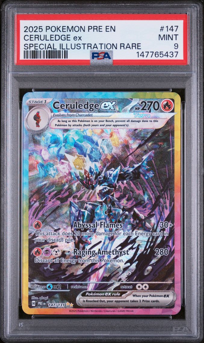 2025 #147 Ceruledge EX PSA 9 Pre EN-Prismatic Evolutions