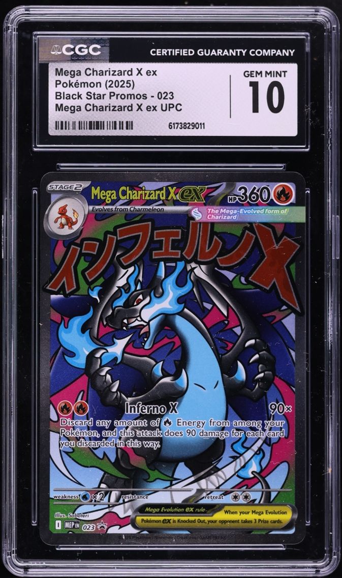 2025 #23 Mega Promo Ultra Premium Full Art Mega Charizard X ex GEM MINT CGC 10 Pokemon