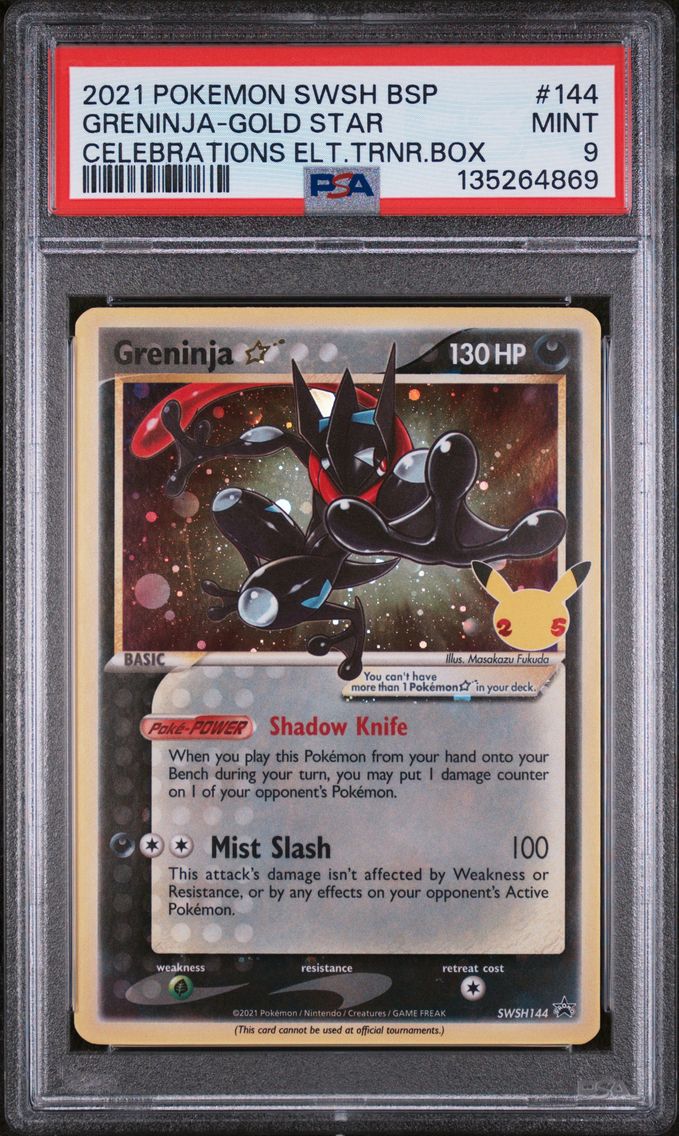 2021 #144 Greninja-Gold Star PSA 9 Swsh Black Star Promo