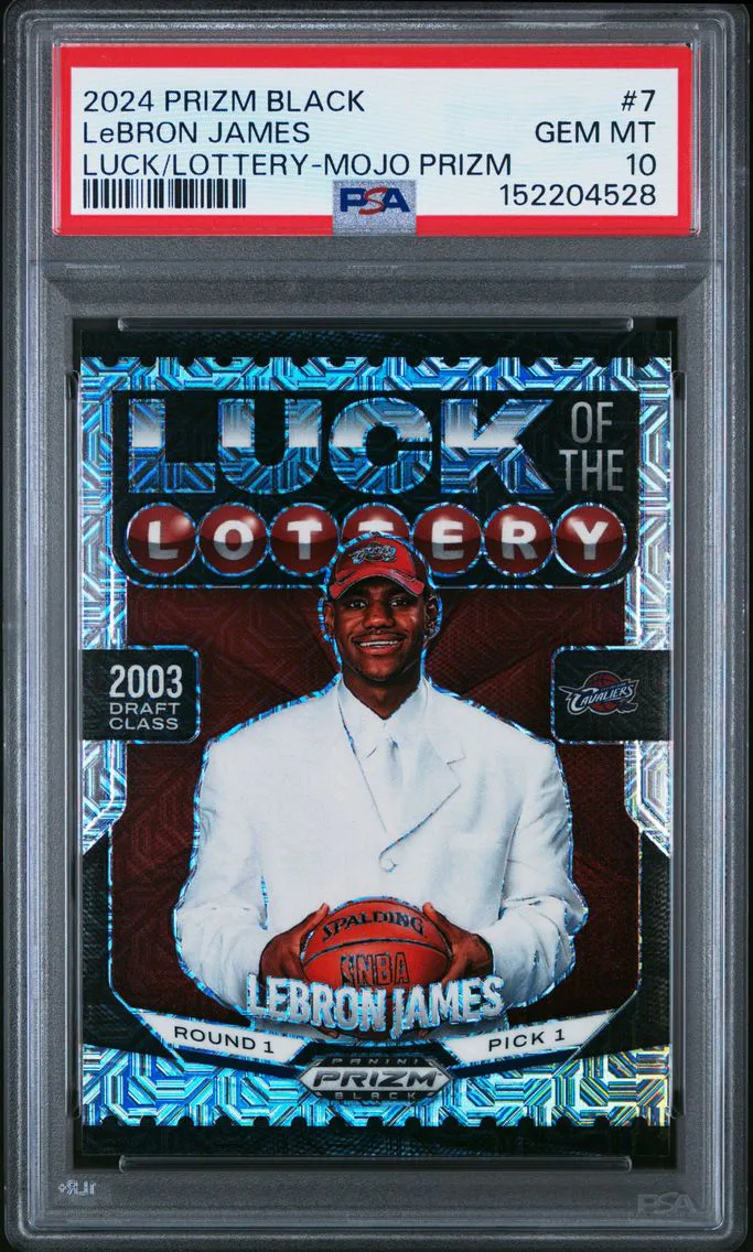 2024 #7 LeBron James PSA 10 Panini Prizm Black Luck of the Lottery