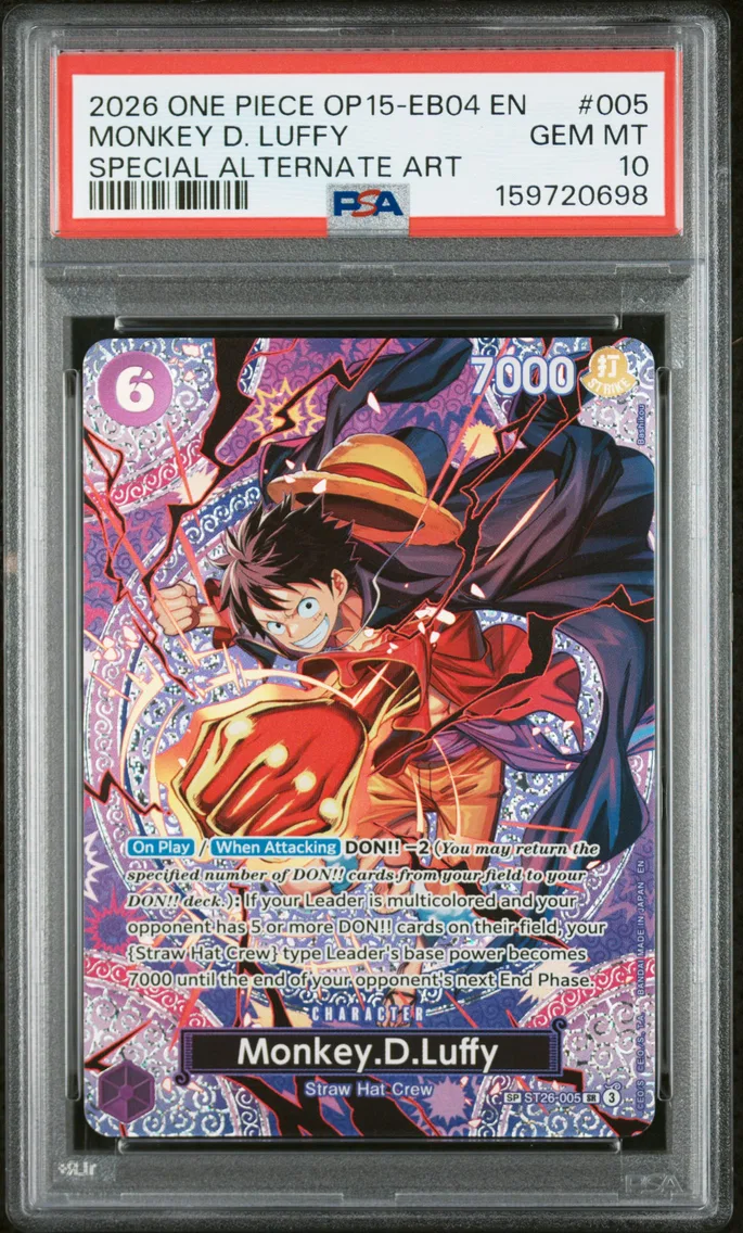 2026 #005 Monkey D. Luffy PSA 10 One Piece OP15-EB04-Adventure on Kami's Island