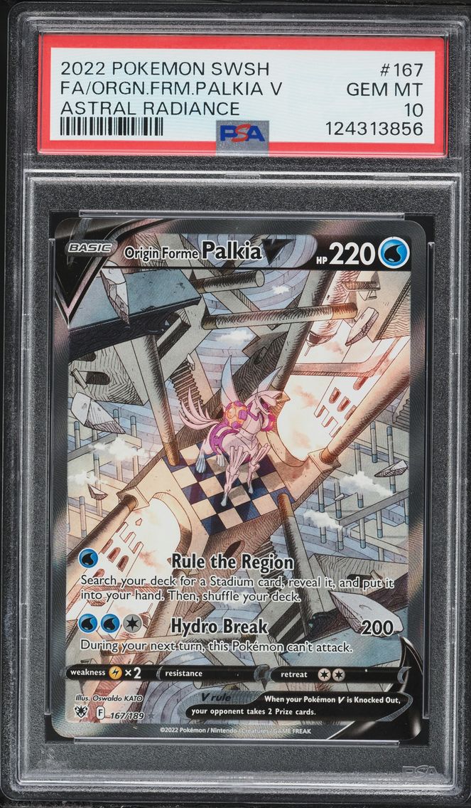 2022 #167 Full Art/Origin Forme Palkia V PSA 10 Sword & Shield Astral Radiance Pokemon