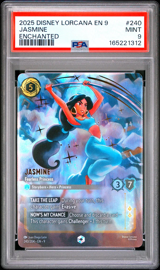 2025 #240 Jasmine - Fearless Princess PSA 9 Disney Lorcana EN 9-Fabled