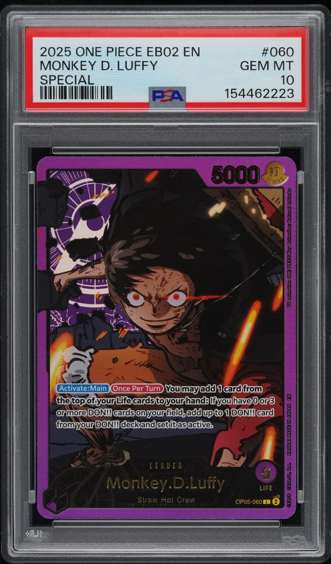 2025 #060 Monkey D. Luffy PSA 10 EB02-Extra Booster -Anime 25th Collection- One Piece