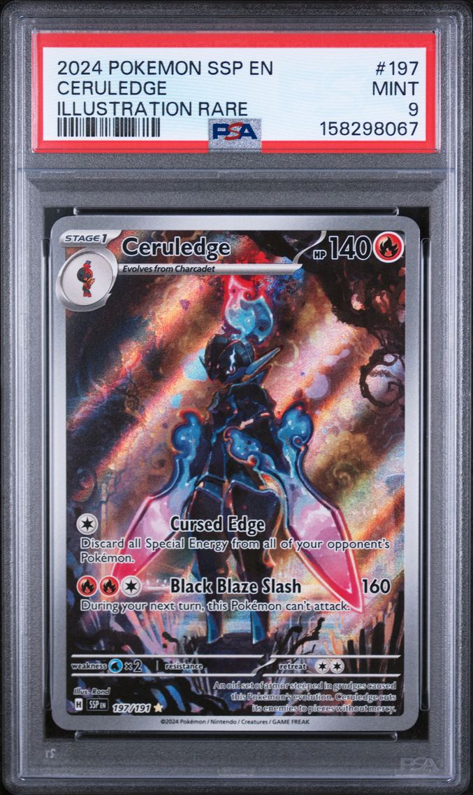2024 #197 Ceruledge PSA 9 Ssp EN-Surging Sparks