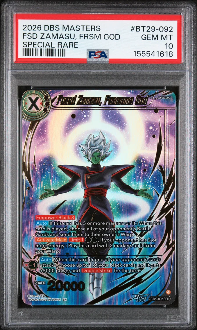 2026 #BT29-092 Fused Zamasu, Fearsome God PSA 10 Dragon Ball Super Card Game Masters Series 29 Fearsome Rivals