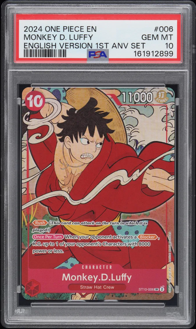 2024 #006 Monkey D. Luffy PSA 10 One Piece English Version 1st Anniversary Set