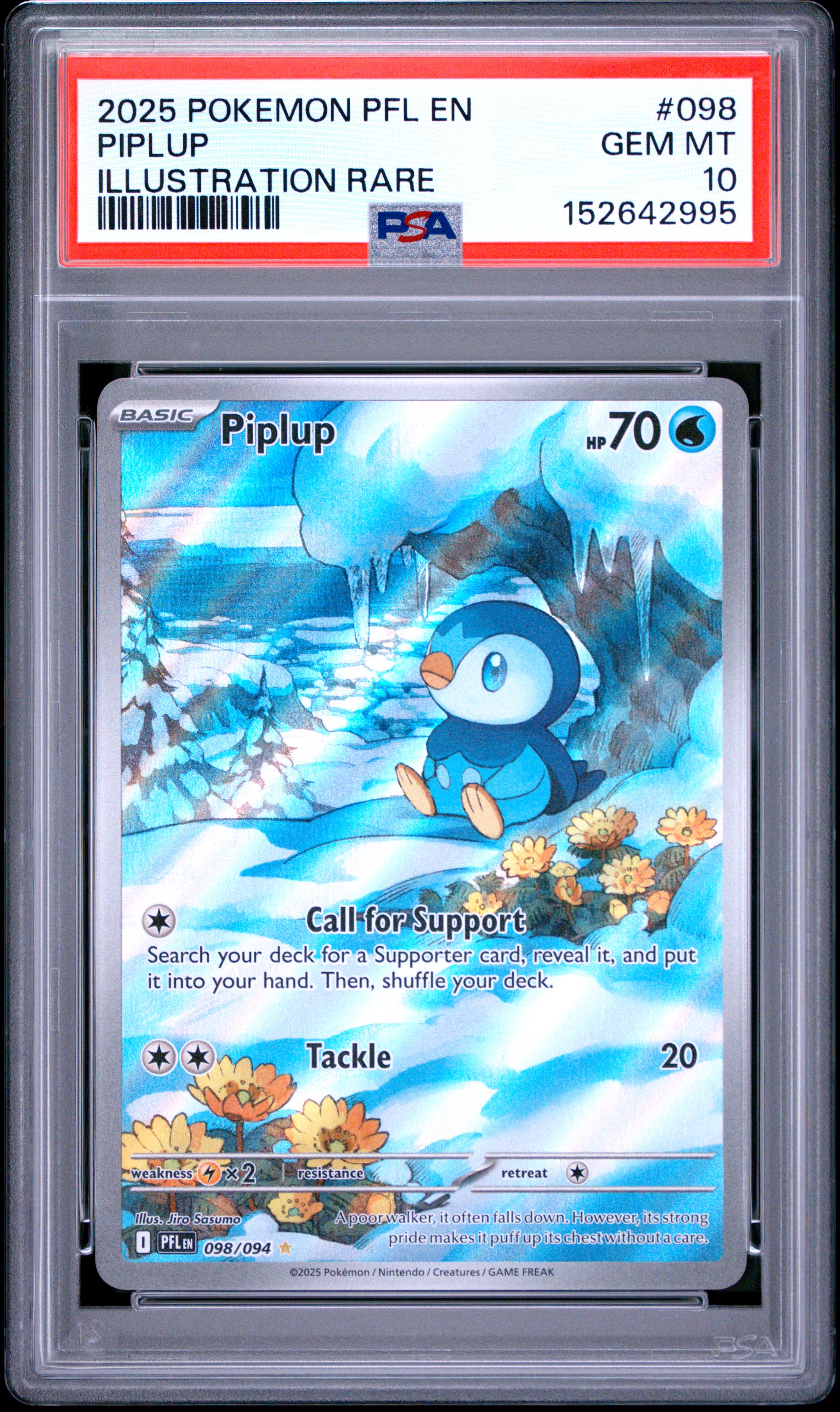2025 #098 Piplup PSA 10 Pfl En-Phantasmal Flames
