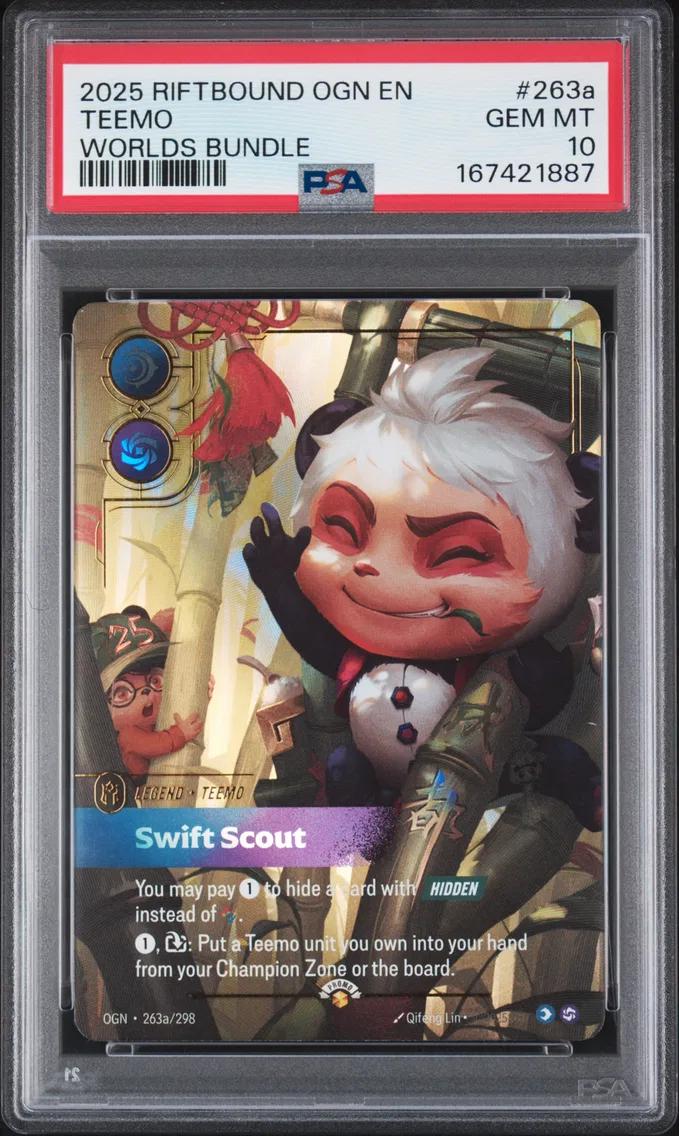 2025 #263a Teemo - Swift Scout PSA 10 Riftbound: League of Legends Ogn-Origins