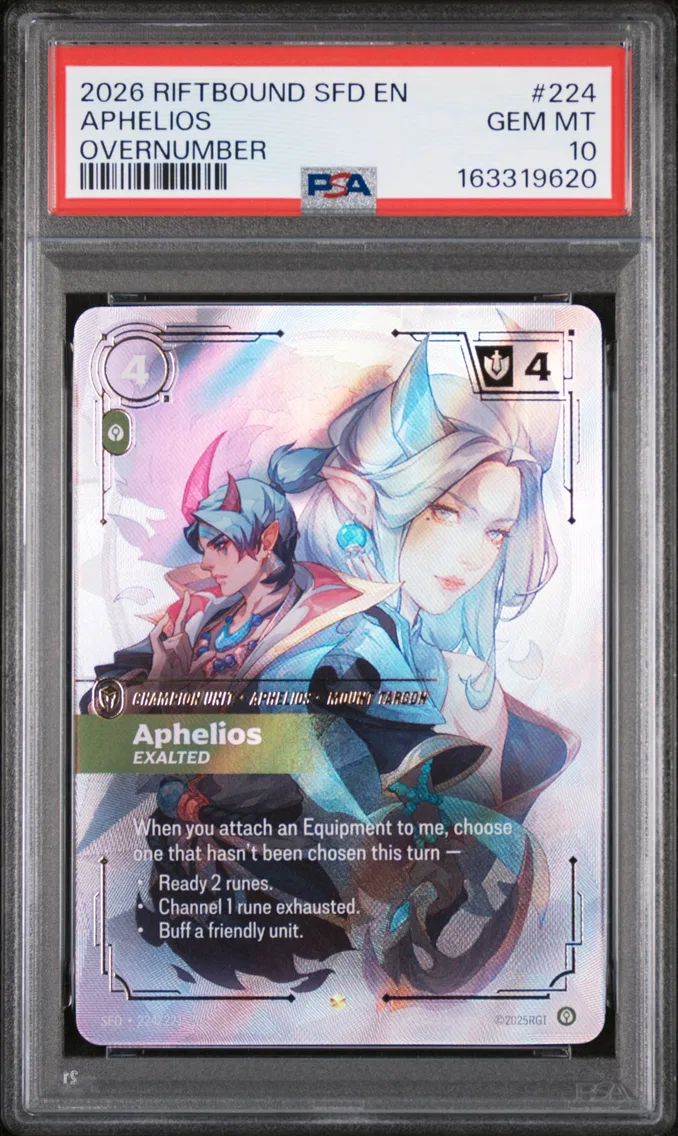 2026 #224 Aphelios - Exalted PSA 10 Riftbound: League of Legends Sfd-Spiritforged