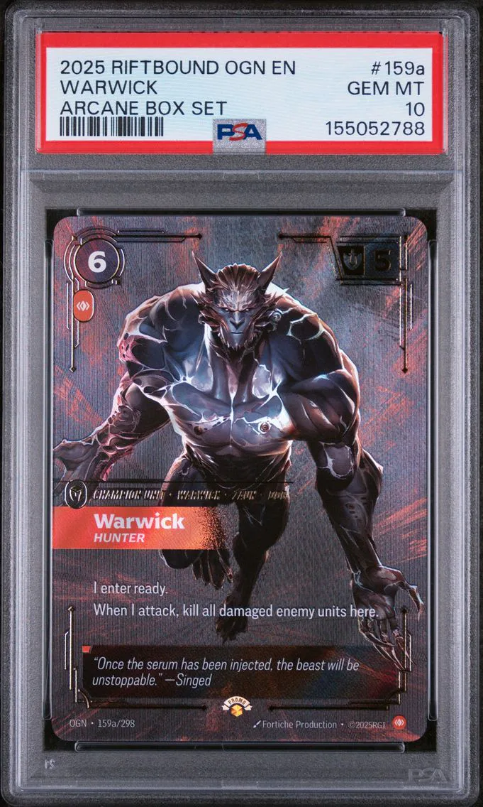 2025 #159a Warwick - Hunter PSA 10 Riftbound: League of Legends Ogn-Origins