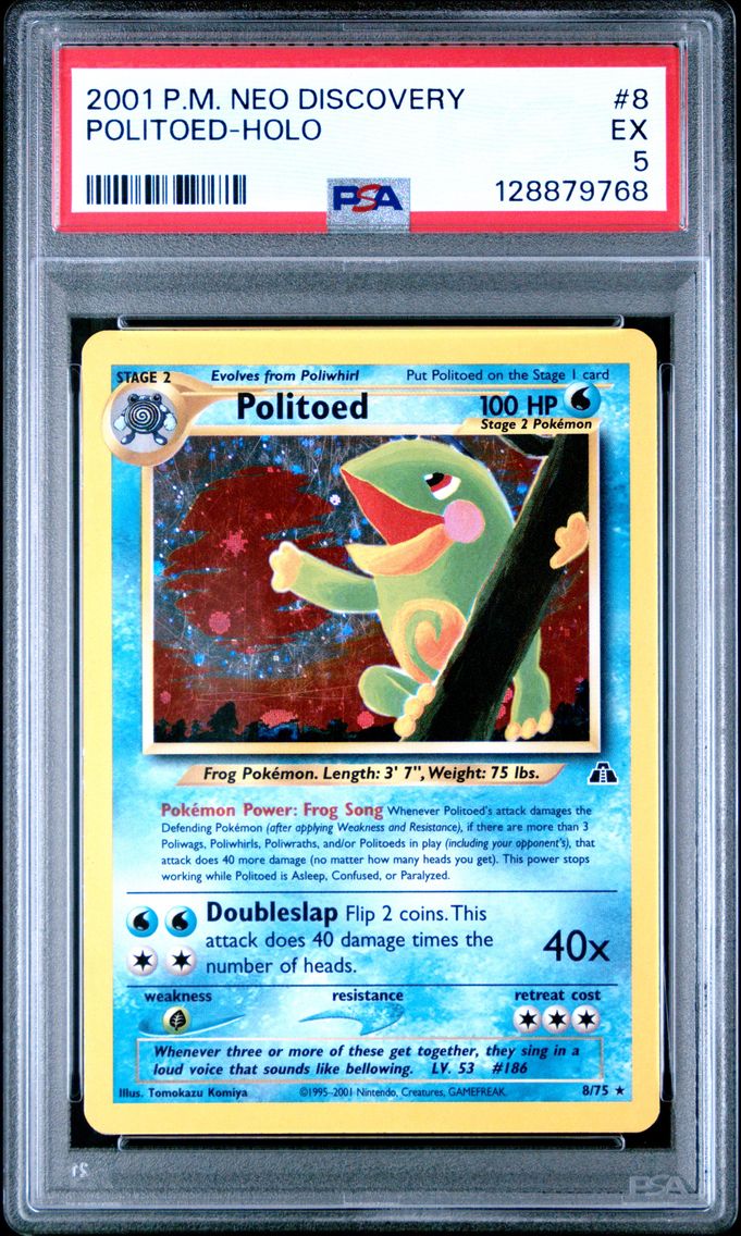 2001 #8 Politoed-Holo PSA 5 Neo Discovery Pokemon