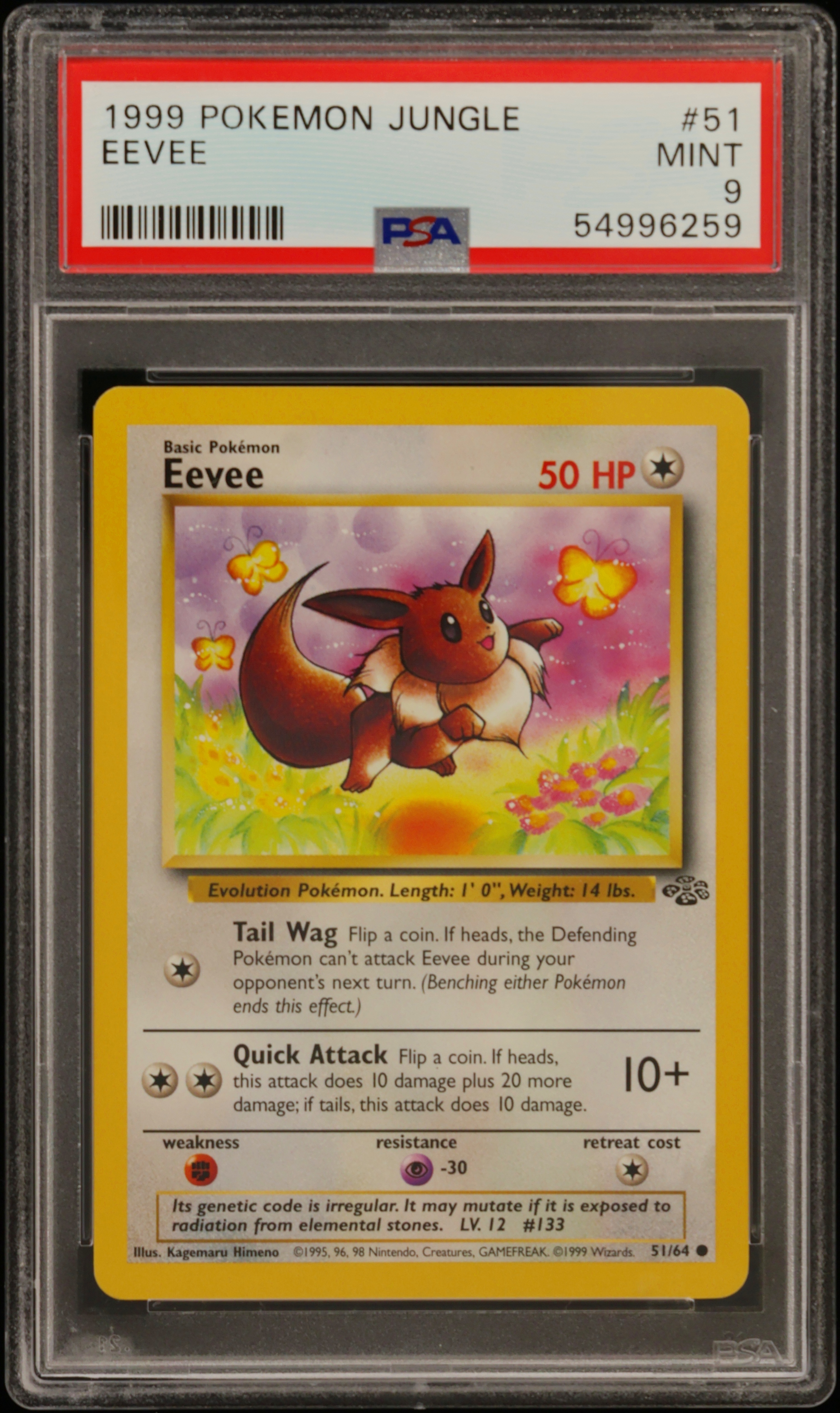 1999 #51 Eevee PSA 9 Jungle