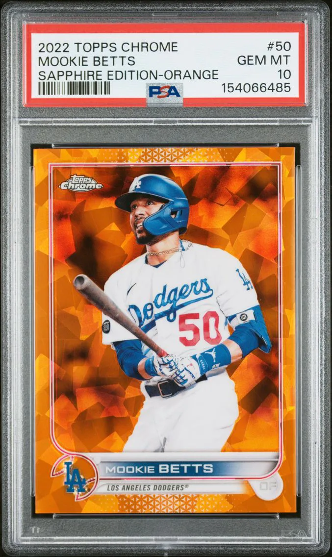 2022 #50 Mookie Betts PSA 10 Topps Chrome Sapphire Edition