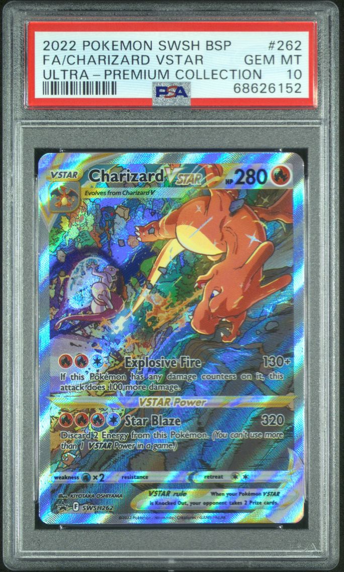 2022 #262 Full Art/Charizard Vstar PSA 10 Swsh Black Star Promo Pokemon