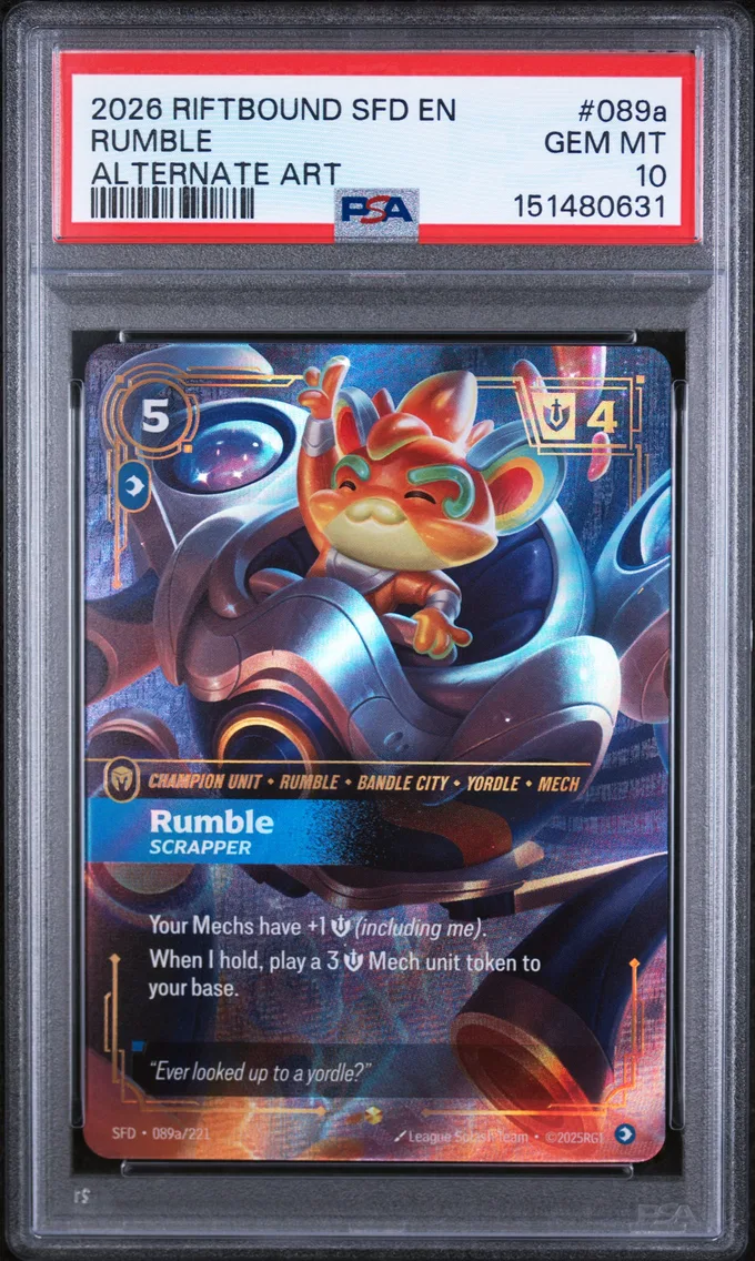 2026 #089a Rumble - Scrapper PSA 10 Riftbound: League of Legends Sfd-Spiritforged