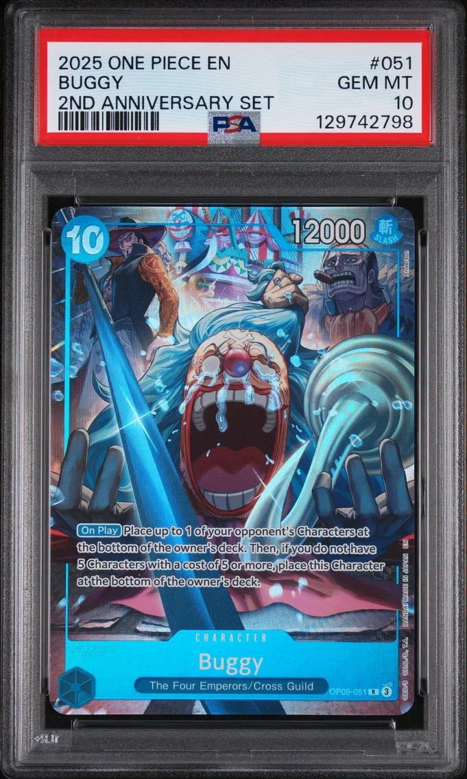 2025 #051 Buggy PSA 10 One Piece English Version 2nd Anniversary Set
