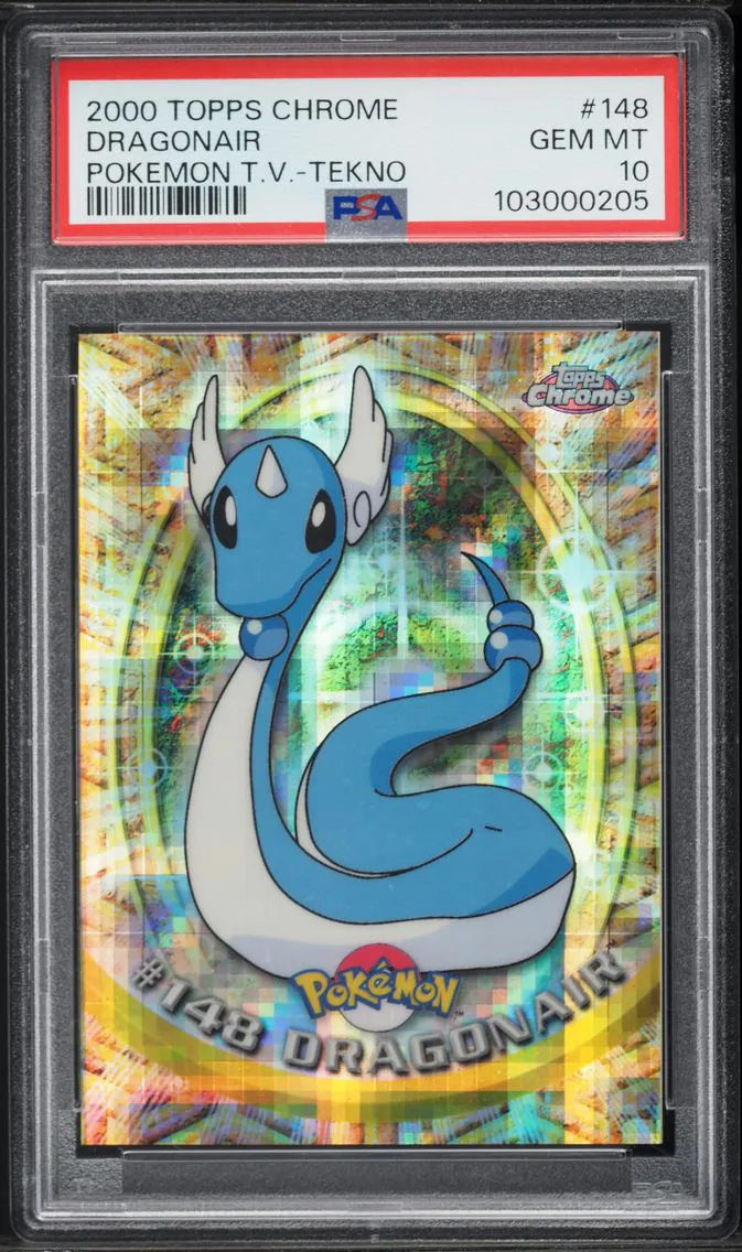 2000 #148 Dragonair PSA 10 Topps Chrome T.V. Pokemon